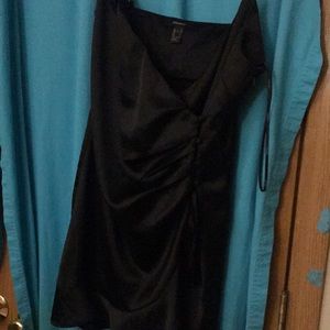 Forever 21 black satin dress.